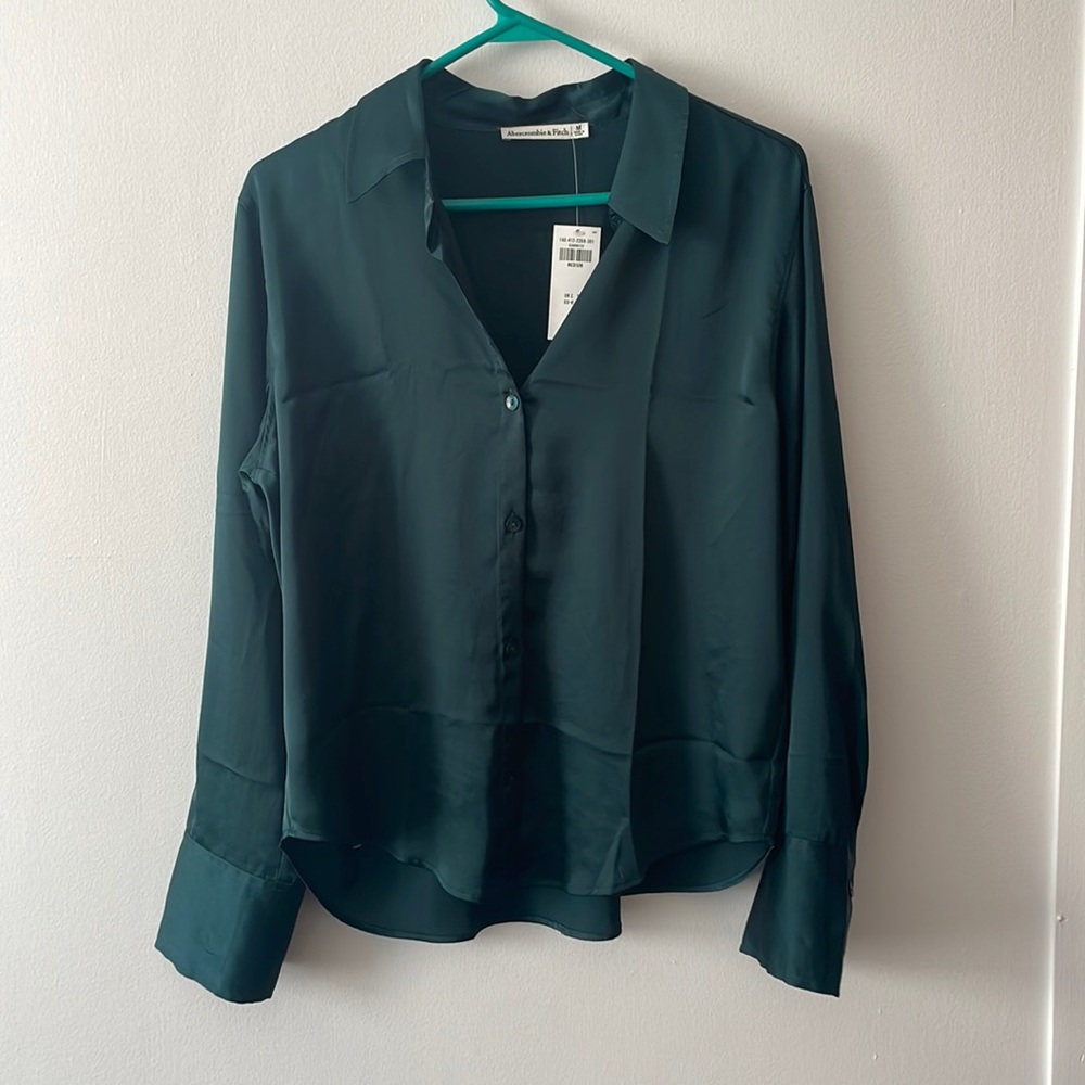 NWT Abercrombie Silk Button Down